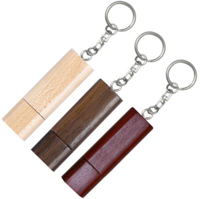 China Rectangle Engraved Instant Drive Logo Key Chain Wooden USB 4GB8GB Promotional Gift for sale