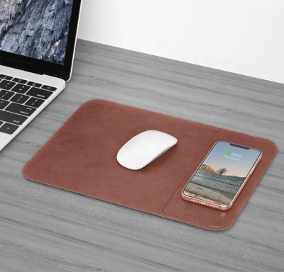 China Desktop Leather Fast Wireless Charging Foldable Mousepad Waterproof With Large Printing Area for sale