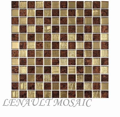 China Floor/wall/pool background wall tile gold mosaic tile sheet glass backsplash mosaic for sale