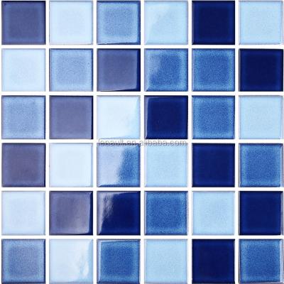 China Floor / Wall Swimming Pool / Dark Blue Color Bathroom Wall Tile Ceramic Swimming Pool Tile for sale