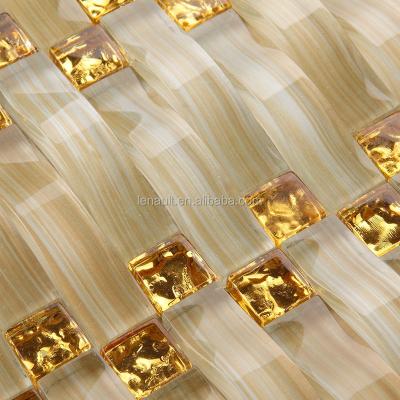 China Foshan Glass Gold Mosaic Tile for sale