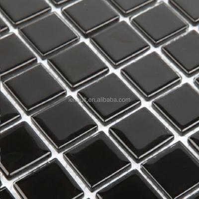 China Black Crystal Glass Mosaic Tiles For Wall Or Floor for sale