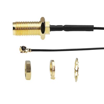 China U.FL Mini PCI to RP-SMA Pigtail Factory IPEX UFL SMA Female Pigtail Cable SMA to IPEX RF Coaxial Cable Antenna Pigtail Cable G18301K for sale