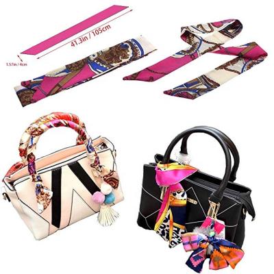 China Various Square Flora Design Print Polyester Twill Scarf Handbag Scarf for sale