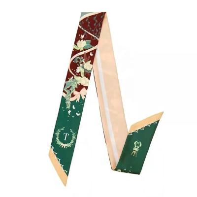 China Fashionable Silk Handle Mini Ribbon Scarf Lady Scarf Square Spring Scarf Tie Bag for sale