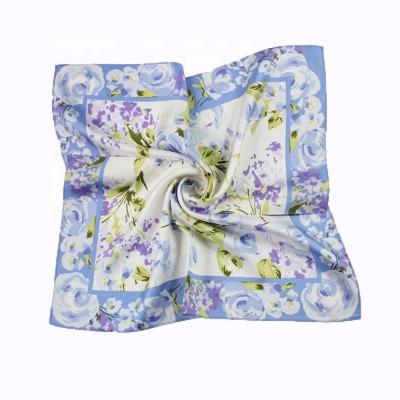 China Factory Custom Square Scarf Silk Print Satin Cheap Polyester Scarf for sale