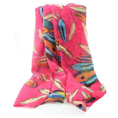 China 2017 Newest Floral Leaf Print Chiffon Soft Scarf Women for sale