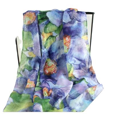 China LOW MOQ Print Custom Design Print Chiffon Scarves Long Shawl Wrap Scarves. for sale