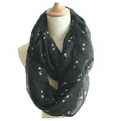 China Long Custom Design Super Fashion Soft Material Black Infinity Scarf for sale