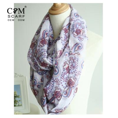 China Classic Infinity Scarf Paisley Print Infinity Scarf for sale