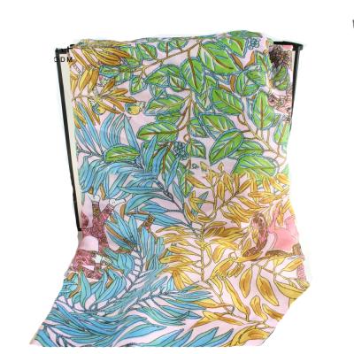 China Jacquard Large Soft Silky Pashmina Shawl Wrap Herringbone Scarf With Floral Print for sale