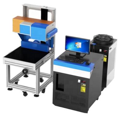 China Dynamic Laser Marking Lihua 150W 3D Focus RF CNC CO2 Laser Marking Machine For Shoes Soles Leather Jeans Wood Fabric for sale