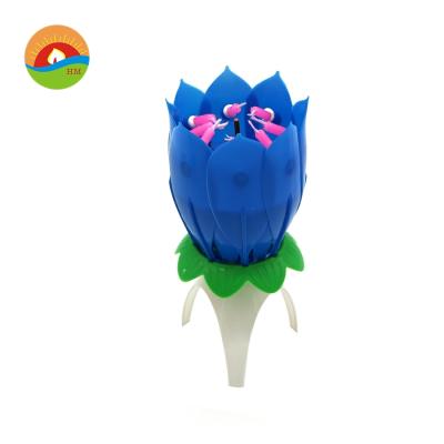 China Colorful Music Double Layer Lotus Birthday Candle Kids Love Birthday Candle for sale