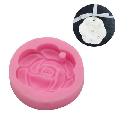 China Aromatherapy Viable Mold Rose Aromatherapy Wax Model Solid Plaster Pendant Car Hanging Painted Mold Silicone Mold for sale