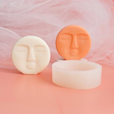 China Sustainable 3D Face Shaped Candles Silicone Ornaments Cast DIY Soap Plaster Candle Molds for sale