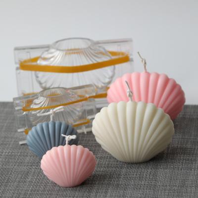 China 3D Sustainable Scallop Shell Scented Candle Mold Seashell Plastic Shell Candle Handmade Soap Durable Mold for Making Candles for sale