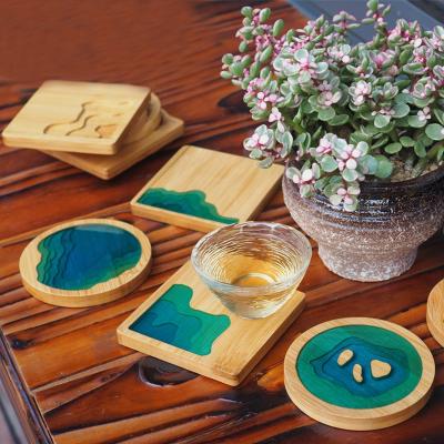 China Sustainable Wooden Tray Wooden Cup Coaster ab UV Resin Bond Epoxy DIY Coaster Craft Accessories for sale