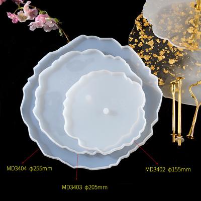 China Tray Resin Mold Kit Three Layer Sustainable Geode Coaster Silicone DIY Craft Cake Mold Jewelry Making Tools for sale