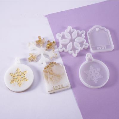 China Sustainable Christmas Silicone Resin Casting Mold Epoxy Pendant DIY Crafts Jewelry Key Chain Making Tools for sale