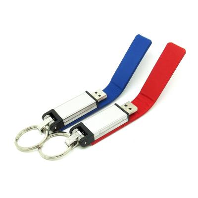 China Custom Leather USB Memory 32GB Leather USB Flash Drive 8GB 16GB With Brand LOGO CPU Pen Drive With Key Chain for sale