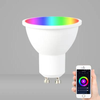 China Modern Gu10 RGB Adjustable CCT Led Bulb 5w rgbcw gu10 smart light wifi led spot light for sale