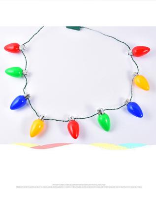 China Fashion Christmas7- 9 Fast Blinking Color Changing LED Lights Big Colorful Luminous Bulb Women Colorful Beads Necklace for sale