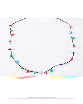 China Quick Flickering Christmas Decoration Necklace LED Light Plating Bead Necklace for sale