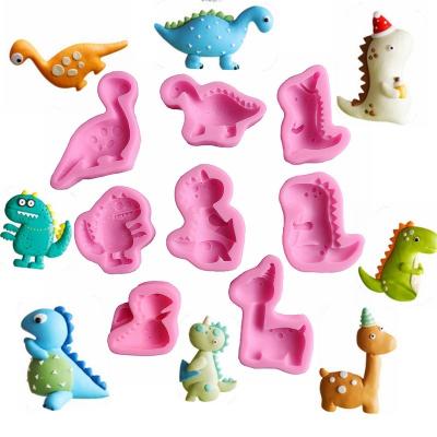 China Children's toy disposable silicone model modeling small dinosaur cake decoration cake decoration for sale