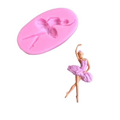 China Disposable silicone mold gypsum mold automobile decoration ballet girl cake decorating cake mold for sale