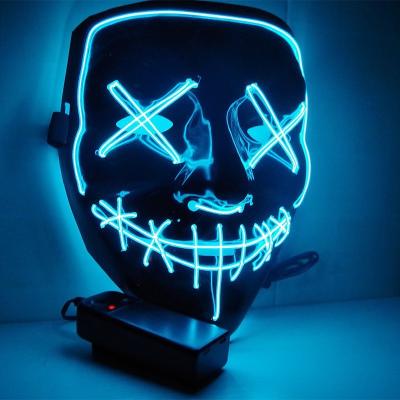 China Flashing Glowing Flashing Led Mask Ghost Cosplay Novelty EL Flash LED Mask Halloween Masquerade Scary Party for sale