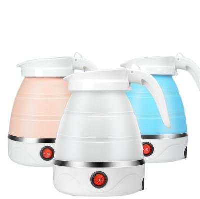 China Mini Portable Travel Silica Folding Gel Boil-Dry Protection Electric Kettle For Boiling Water Tea Water Pink Electric Kettle for sale