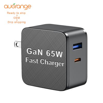 China Type C Charger 65w gan android gan mobile phone usb laptop charger usb c portable mobile phone accessories oem mobile quick charger gan for sale