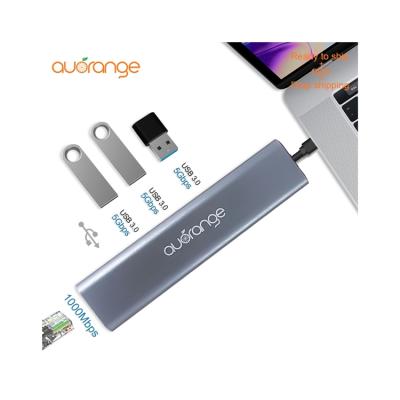 China New Style Usb C Adapter Aluminum Hub With Multiport Usb 3.1 Card Reader for sale