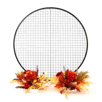 China Durable Background Party Props Mesh Metal Round Backdrop Wall Wedding Background for sale