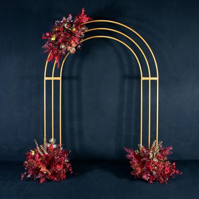 China Durable Wedding Decoration Iron Arch Backdrop Floral Frame For Wedding Event Decoration Backdrop for sale