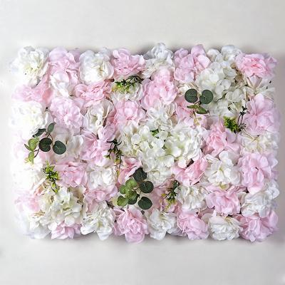 China Custom Luxury Wedding Silk Backdrop Artificial Flower Durable Background Decoration Flower Panel for sale