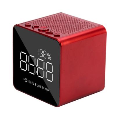 China Mini Hot Selling Mirror LED Display Mini Alarm Clock BT Wireless Speaker with FM Radio for sale