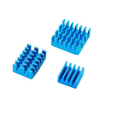 China Custom Aluminum Radiator Cooled Raspberry Pi 4 Radiator Heatsinks Colden Pad Cooling Raspberry Pi Heatsink for sale