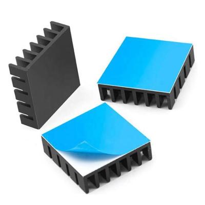 China Aluminum Black Groove Chip Heat Sink With Gum Electronic Radiator 20*20*6mm Heat Conduction Section for sale