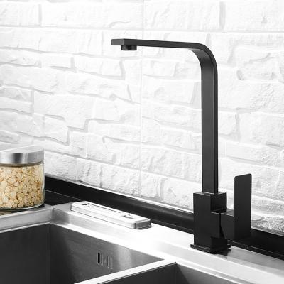 China Sense Faucets Heads Factory High Quality Classic Stainless Steel Kitchen Faucet Modern Black for sale