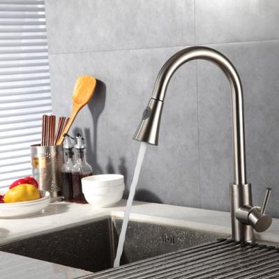 China Pull Out/Down Kitchen Faucet High End Design Luxury High Quality Modern Stainless Steel Sink Kitchen Faucet for sale