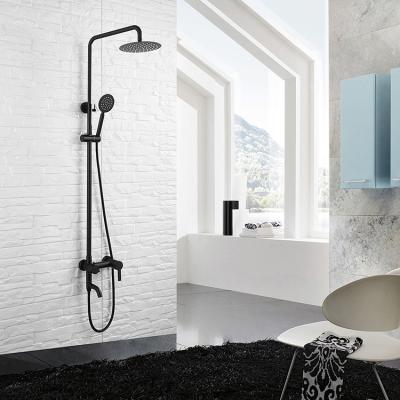 China With High Quality Sliding Bar Hide Mounted Rainfall Shower Set Bathroom Shower Heater Faucet for sale