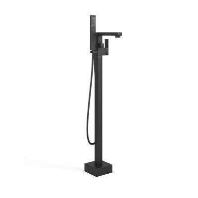 China Without Sliding Bar Factory Outlet Sleek Black Modern Bathroom Tub Faucet for sale