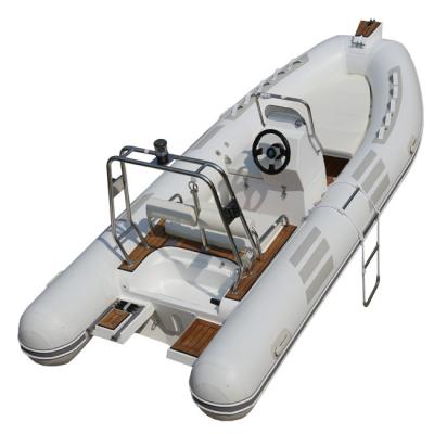 China 2022 orca  hypalon rib boat 16ft with fuel tank light grey rib480D with back steps Te koop