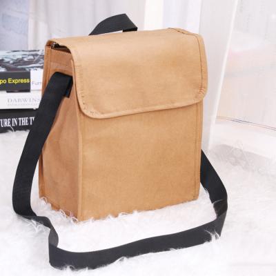 China Waterproof Magnetic Flip Open Eco Brown Dupont Tyvek Mom Breast Lunch Bag Crossbody Insulated Kraft Paper Cooler Bag for sale