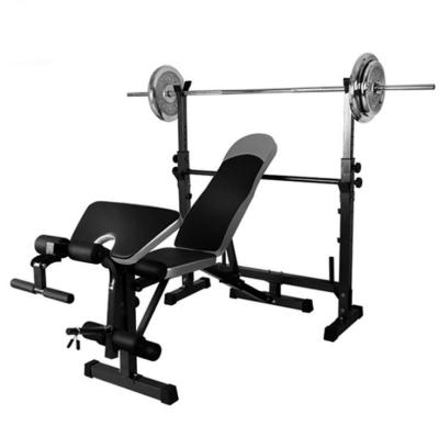 China Adjustable Hot Multi Functional Weightlifting Bench Equipment Weight Lifting Gym Waist Sale Weight Press Bench Squat Set for sale