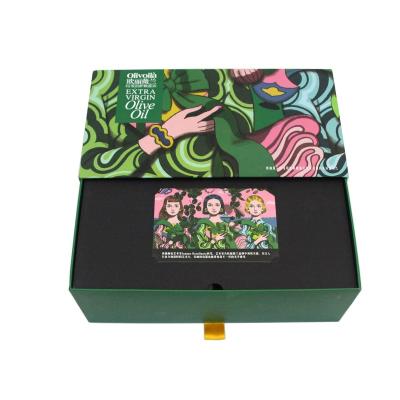 China Recyclable Floral Perfume Bottle Drawer Gift Box Custom Paper Rigid Printing Available Tea Packaging for sale