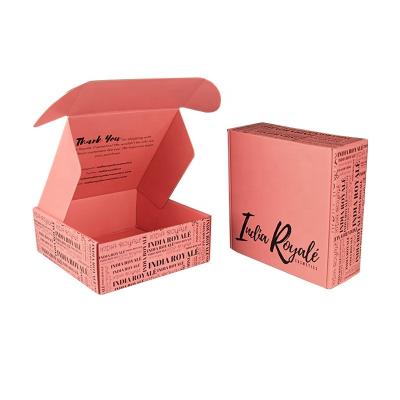 China Disposable Pink Corrugated Tuck Mailer Box Custom Subscription Cardboard Packaging Box for sale