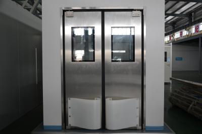 China Finished Surface Double Cleanroom Door With View Window Anti Collision Stainless Steel Door for sale