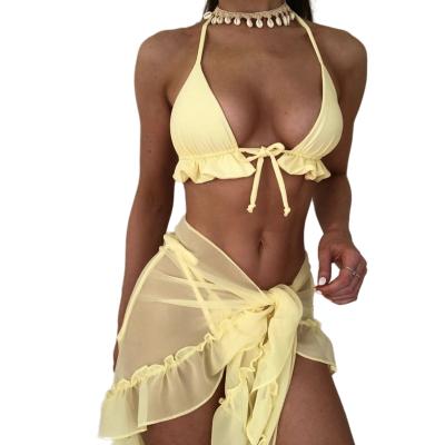 China 2022 sheinthree pieces QUICK DRY swimwear customized women swimsuit cover ups bikini set for sale